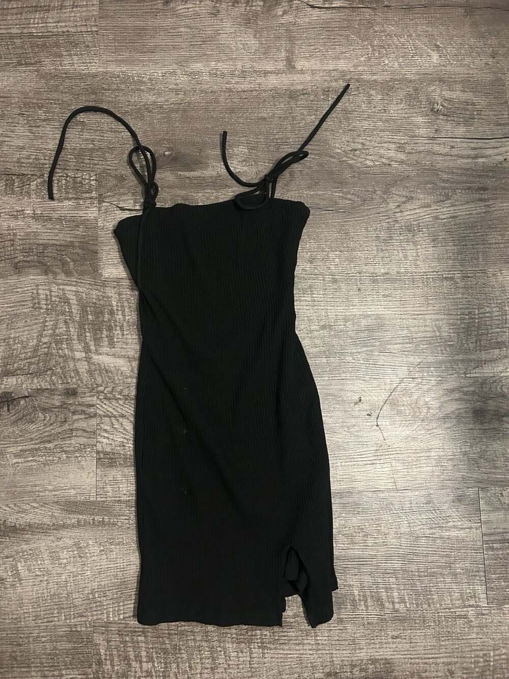 Princess Polly Black Ribbed Mini Dress Size US 0